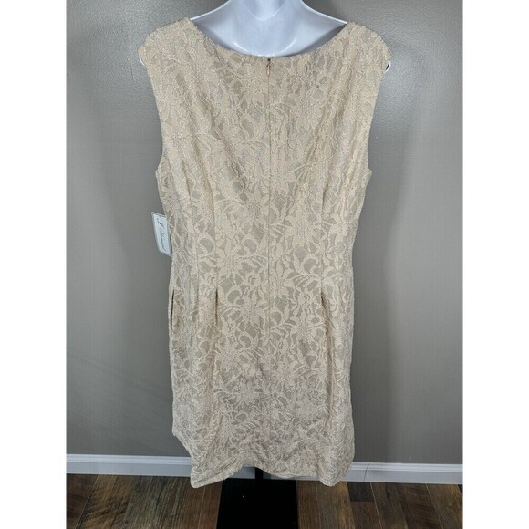 J Howard Cream White SZ 16 Cotton Blend Pleated Dress NWT - Picture 4 of 9